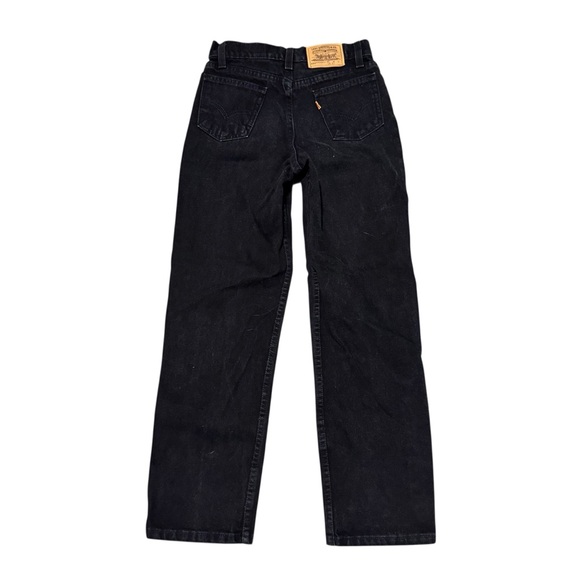 Vintage Orange Tab Levi's 550 Youth Black Denim Jeans Zip Size 14 Reg USA Made - Picture 1 of 6